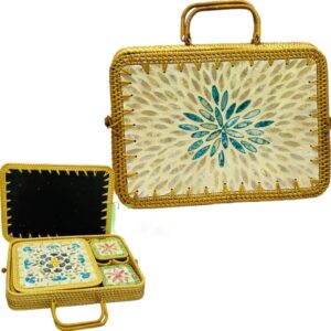 Bộ quà tặng mây tre đan hình chữ nhật thiết kế mới KC23111301